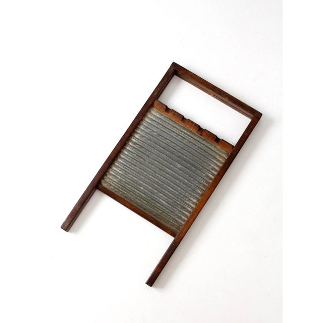 Wood Antique Wood and Metal Double Sided Washboard For Sale - Image 7 of 12