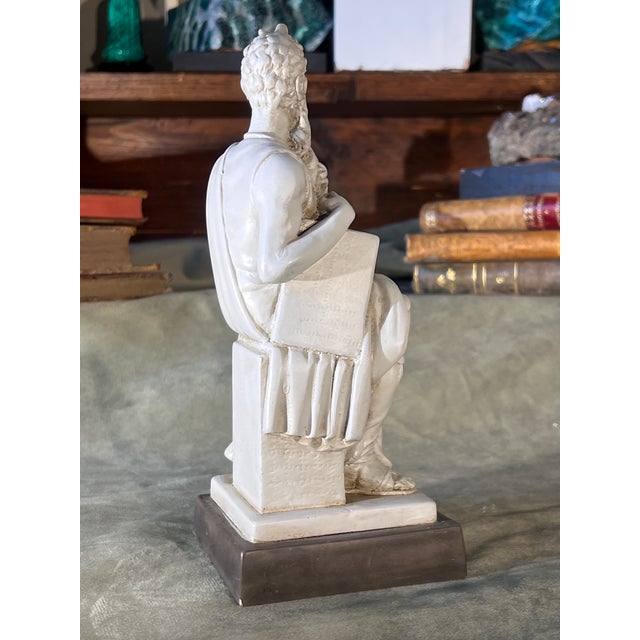 Grand Tour Revival St. Vintage Classical Painted Moses Figure After Michelangelo For Sale - Image 4 of 6