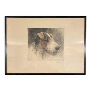 Early 20th Century Wire Fox Terrier Dog Original Signed Print by Kurt Meyer-Eberhardt