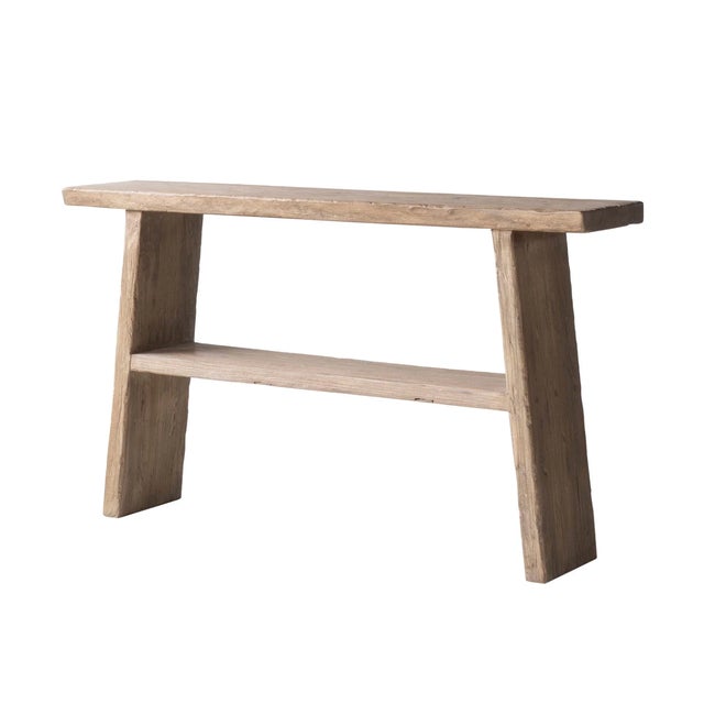 Matthew Izzo Home Vernacular Reclaimed Elm Wood "A" Frame Console For Sale In New York - Image 6 of 6