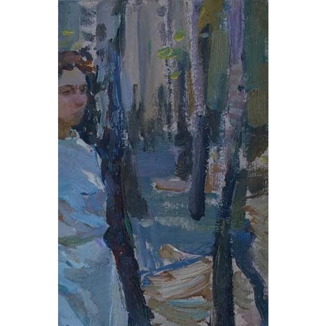 Realism Original Oil Painting: Young Nurse Portrait, Ukrainian Art, 1980s 68-45 For Sale - Image 3 of 6