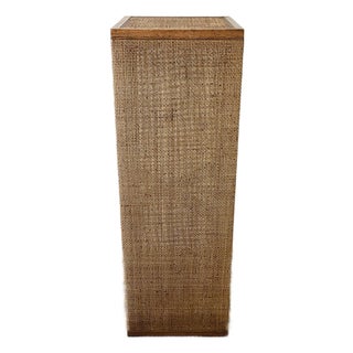 Vintage 1970s Woven Rattan / Reed Tall Art Pedestal For Sale