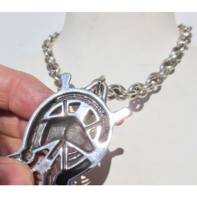 Modern Sterling Silver Kiselstein Cord Horse Pendant Necklace 1992 For Sale - Image 3 of 8