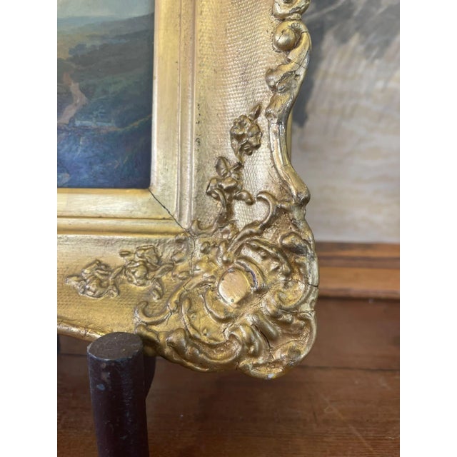 Vintage Oil on Board Framed Landscape Painting For Sale In Seattle - Image 6 of 8