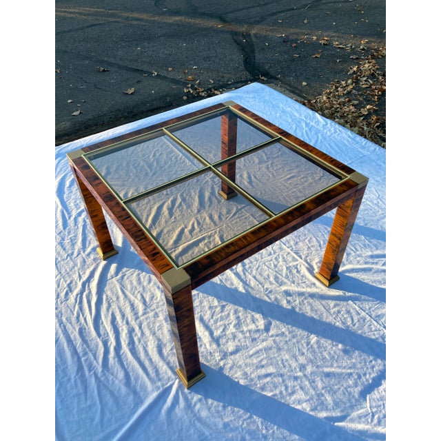 Lucite Glass Panel End Table in Faux Tortoiseshell For Sale - Image 12 of 12