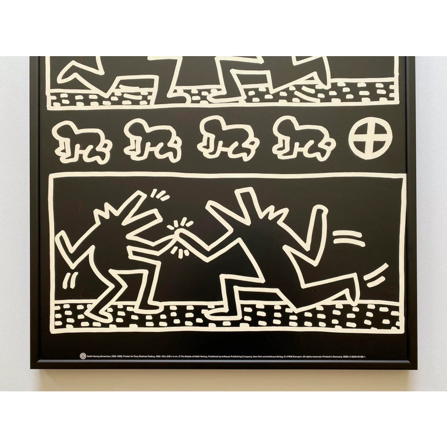 Keith Haring Estate Vintage 1993 Lithograph Print Framed Pop Art