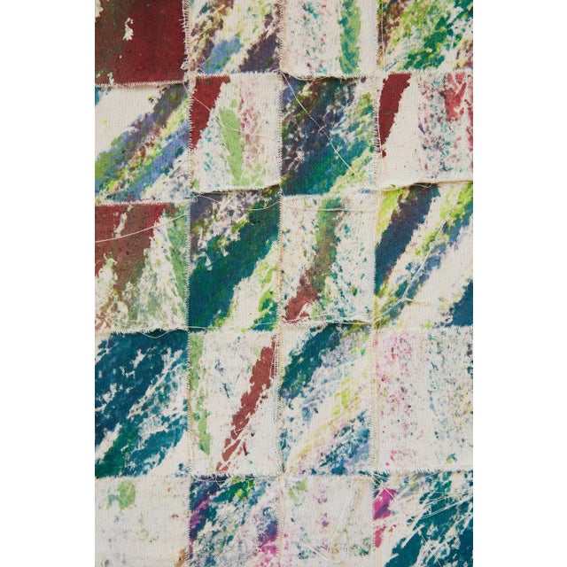 "Imprints / Green Pink Blue Yellow Brown" Large Abstract Oil Painting by Simon Findlay For Sale - Image 15 of 18