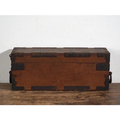 Brown Antique Japanese Wooden Box For Sale - Image 8 of 12