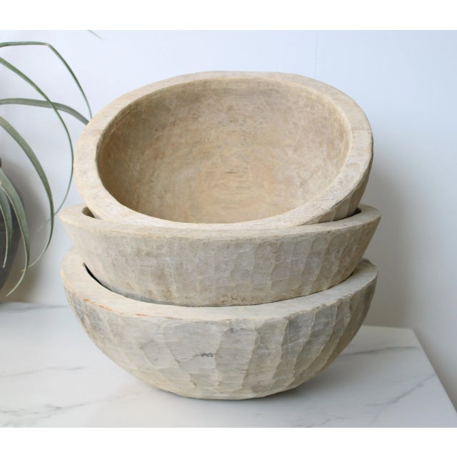 Please kindly note: Listing includes one bowl. Antique hand-crafted cache pot dough bowl They're are valued for their...