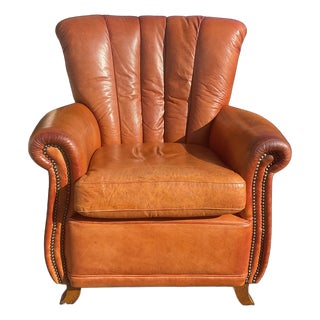 Chesterfield Armchair in Leather For Sale