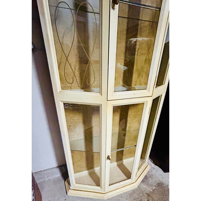 Wood 1970s VTG Italian Florentine Style Lighted Display Cabinet For Sale - Image 7 of 12
