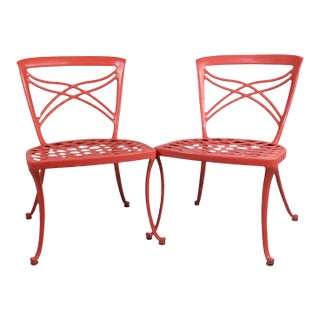 Late 20th Century Pair of Pink Brown Jordan Style Side Chair For Sale