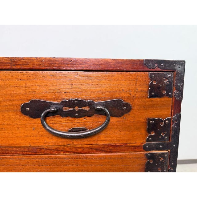 Brown Antique Japanese Meiji 2-Body Kasane Isho-Dansu Clothing Chest, 1890s For Sale - Image 8 of 18