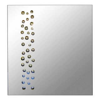 Cristal Art Rectangular Wall Mirror with Optical Points, 1970s For Sale