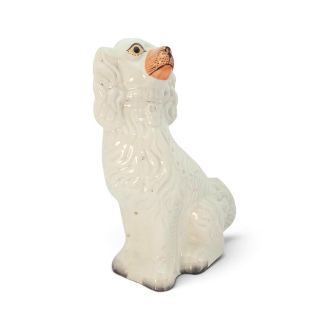 1940s Mid-20th Century Staffordshire-Style King Charles Spaniel Mantel Dog 12" For Sale - Image 5 of 12