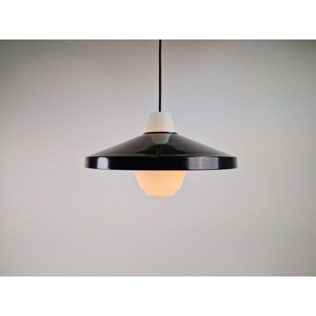 Philips Opaline Glass Pendant Lamp attributed to Louis Kalff for Philips, 1960s For Sale - Image 4 of 12