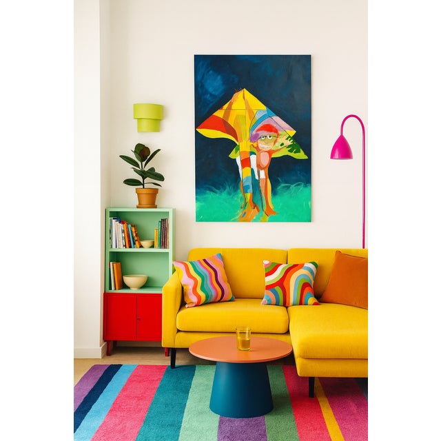 Picassoesque Kite Abstract Expressionism Acrylic Painting by Shabs Beigh For Sale - Image 6 of 8