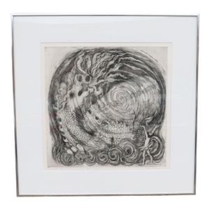 Vintage Millie Breen Serigraph Signed - Consider the Behemoth I Made With Thee