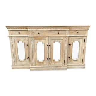 Coastal Mirror Door Credenza For Sale