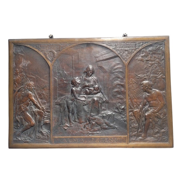 Large Early 20th Century Bronze Allegory in Relief from Georges Dupré For Sale