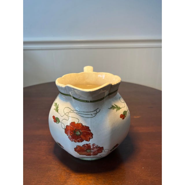Art Nouveau Antique Crown Pottery Pitcher For Sale - Image 3 of 10