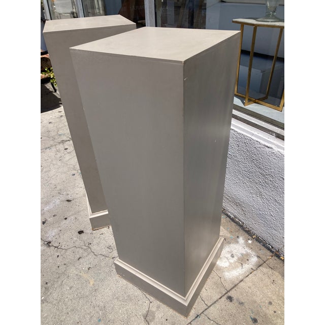Gray French Traditional Pedestals Paint Classic French Gray For Sale - Image 8 of 11