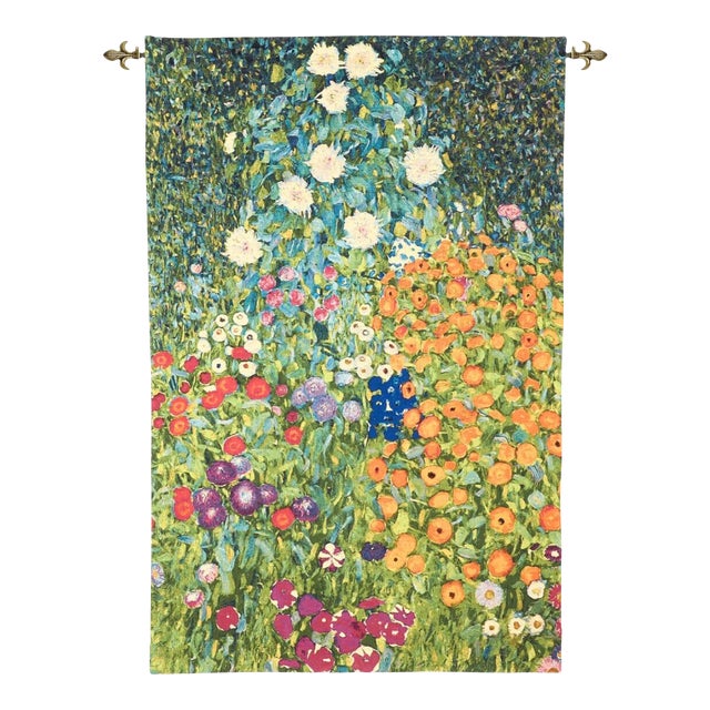 Klimt Spring Flowers Tapestry - 142 X 92 Cm (4’8” X 3’0”) - Requires Rod Size 3 For Sale