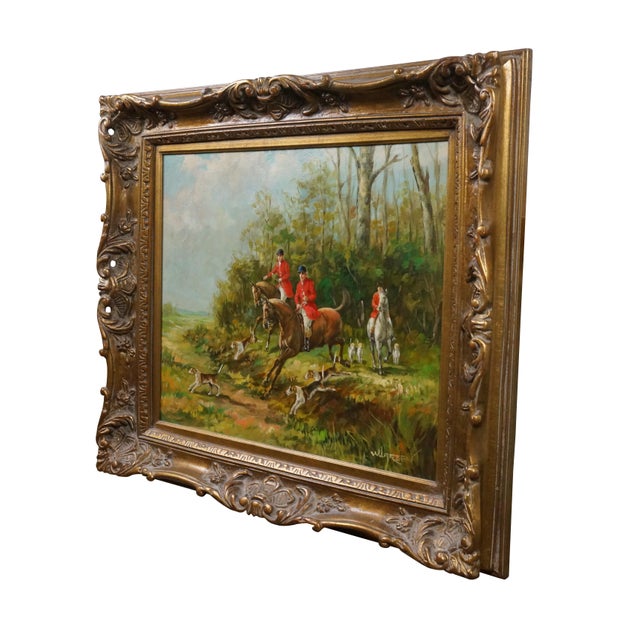 Mid to early 20th century oil on canvas painting attributed to Axel W. Larsen (British, 1869-1946), depicting a group of...