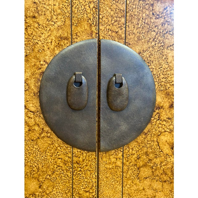 1970s Hollywood Regency Century Furniture Faux Tortoise Cabinets – a Pair For Sale - Image 10 of 11