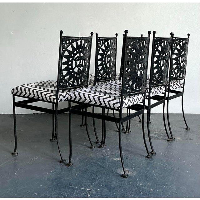 Vintage Boho Arthur Umanoff “Sunburst” Dining Chairs - Set of 6 For Sale - Image 12 of 12