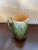 Late 19th Century English-born ceramic pottery Majolica Pitcher derived from an asparagus design and coloration. Based...