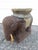 Wood Vintage Whicker Elephant Stool For Sale - Image 7 of 17
