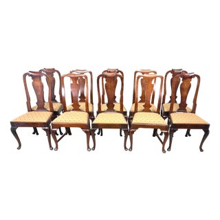 Walnut Harlequin Dining Chairs, 1715, Set of 10 For Sale