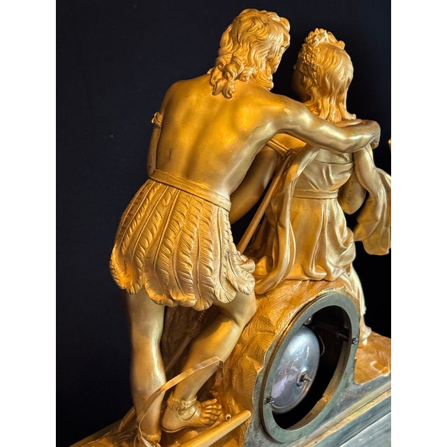 Clock 1830 French Louis Philippe Gold Ormolu Bronze Antique For Sale - Image 15 of 18