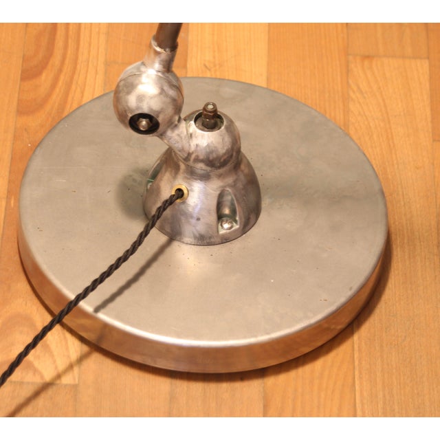 Metal Industrial 2-Arm Floor Lamp by Jean-Louis Domecq for Jieldé, 1950s For Sale - Image 7 of 15