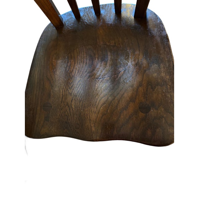 Early 20th Century Early 20th Century Antique Solid Oak Wood Octagonal Shaped Dining Table With Three Chairs For Sale - Image 5 of 12