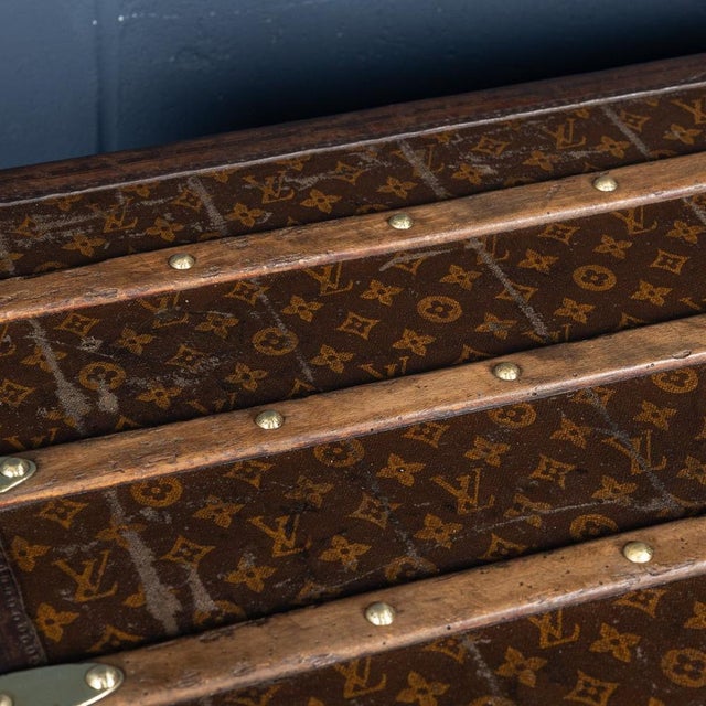 Brown 20th Century Malle Haute Trunk in Monogram Canvas from Louis Vuitton, France, 1910 For Sale - Image 8 of 18