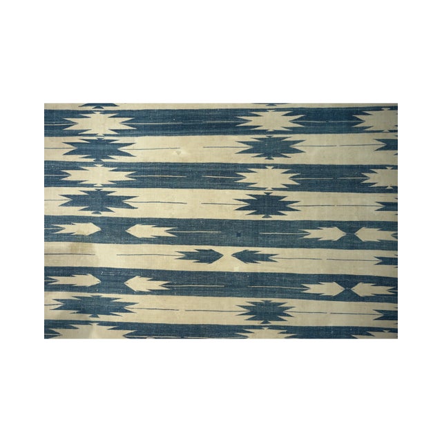 Rug & Kilim Vintage Dhurrie Rug in Blue, With Geometric Patterns, From Rug & Kilim For Sale - Image 4 of 6
