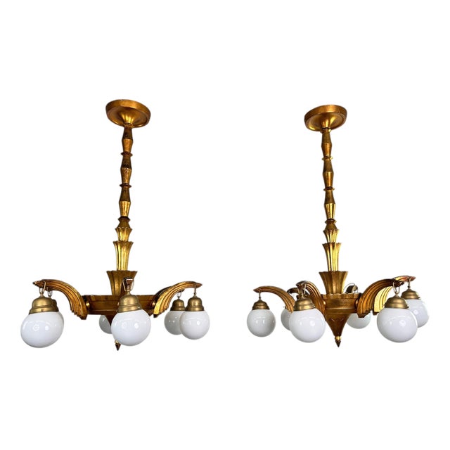 Large Art Deco Chandeliers in the style of Dagobert Peche, 1920s For Sale