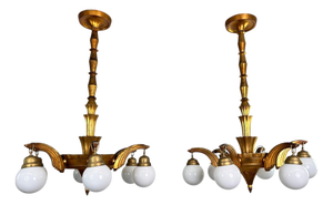 Large Art Deco Chandeliers in the style of Dagobert Peche, 1920s