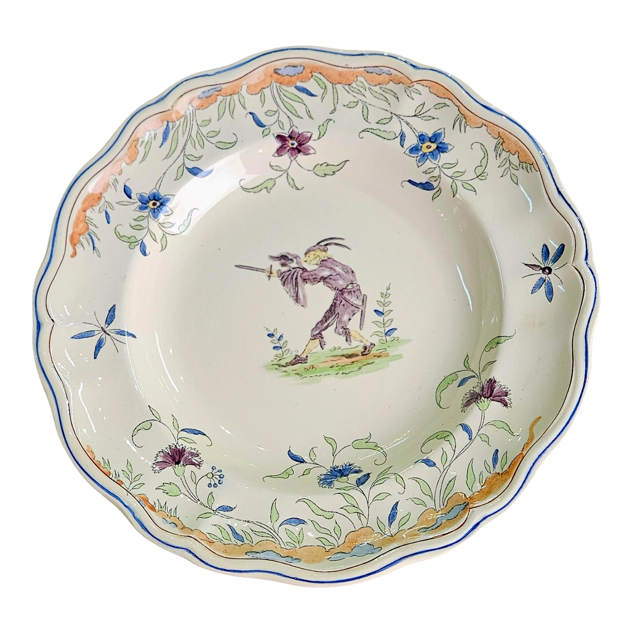 French Faience Deep Plate Model 