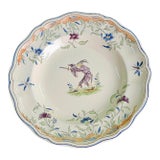 French Faience Deep Plate Model "Callot" Longchamp 1890-1920 For Sale