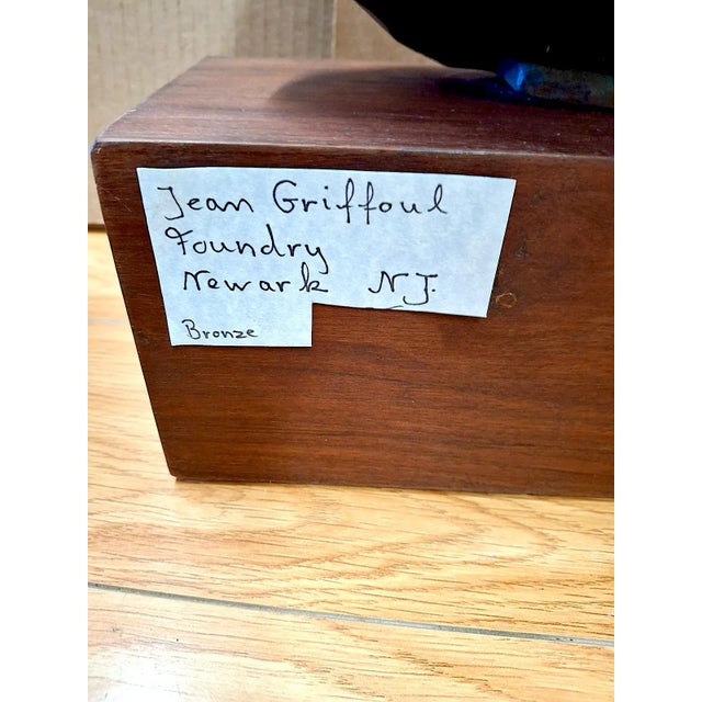 Title: Early 20th-Century Female Bronze Bust on Stand by Oliver Grymes For Sale - Image 16 of 16