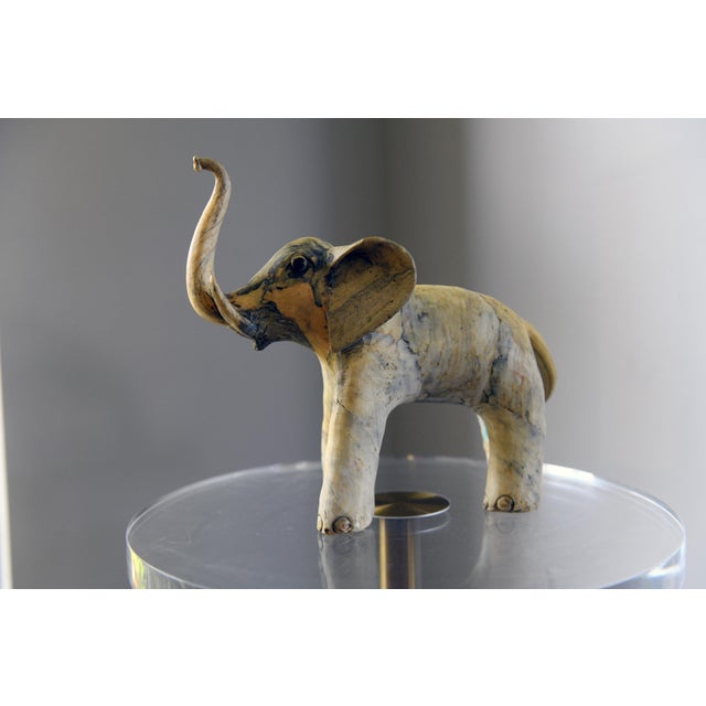 Rustic Crushed Oyster Shell Elephant Sculpture Figurine For Sale - Image 3 of 7
