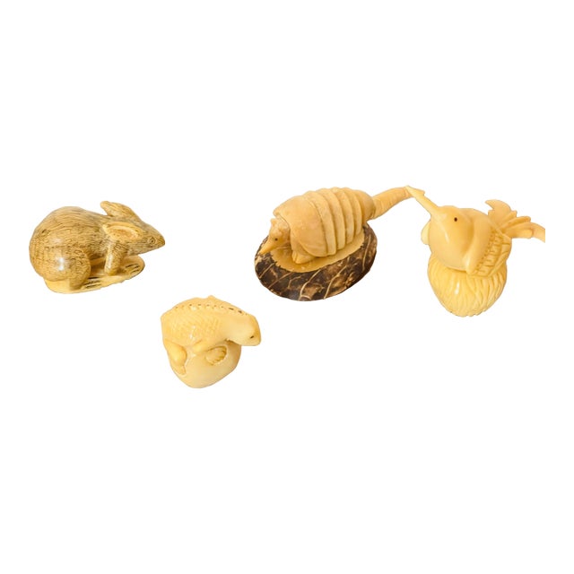 1960s Mini Animalistic Artisan Carved Figurines For Sale