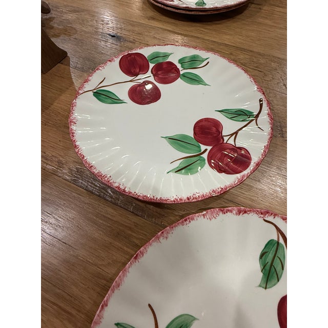1950s Blue Ridge Apple Dinner Plates Set of 5 For Sale - Image 6 of 8