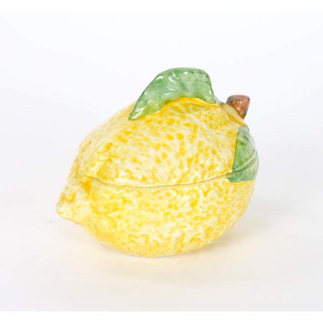 Italian Italian Majolica Lemon-Form Covered Table Ornament, Late 20th Century For Sale - Image 3 of 9