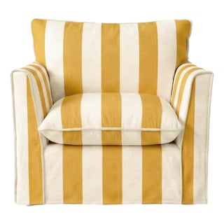 Sophie Conran Coco Armchair - Dandelion Stripes with Knife Edge Cushion For Sale
