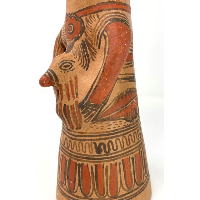 Mexican 1950s Female Nahua Figurine From Guerrero, Mexico - 11" H X 4" Diam. For Sale - Image 3 of 8