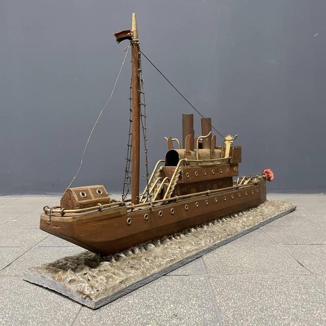 Large Folk Art Steam Ship, 1920s For Sale - Image 13 of 18